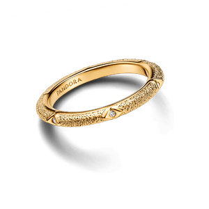 Anillo Pandora ME Textura y Gemas Dorado
