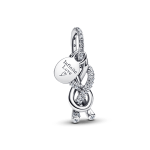 Charm Colgante Nudo Infinito y Pavé