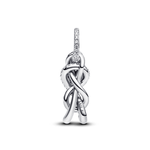 Charm Colgante Nudo Infinito y Pavé