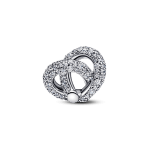 Charm Corazón Nudo Infinito y Pavé