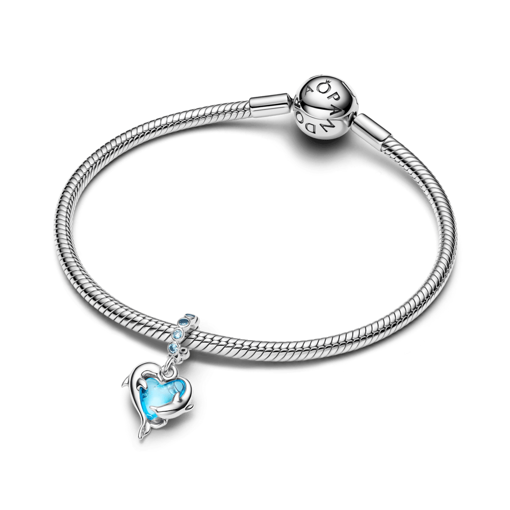 Charm Colgante Delfines de Cristal de Murano Azul|Pandora