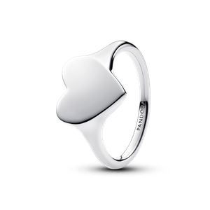 Anillo Corazón Grabable Plateado