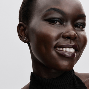 Aretes de Botón Moño Reluciente