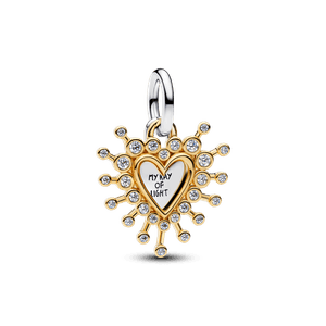 Charm Colgante doble Corazón Radiante