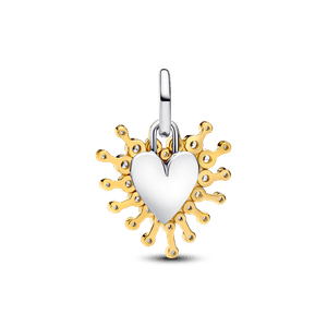 Charm Colgante doble Corazón Radiante