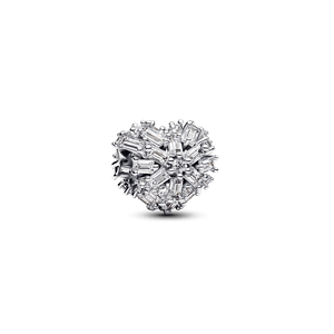 Charm Corazón Centelleante Plateado